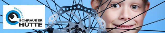 Schrauberhütte Teaserbild länglich mit Logo und Kind